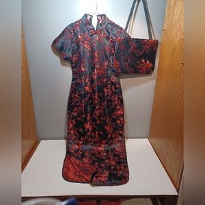 Oriental dress and handbag